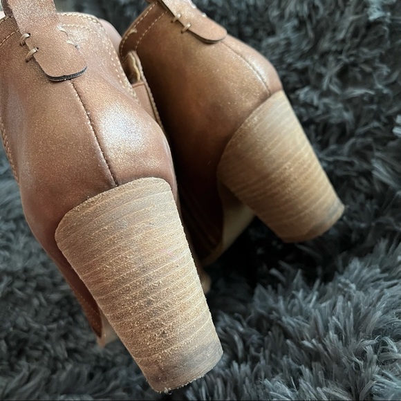 Francescas Collections Brown Shimmer Leather Heeled Bootie - Picture 3 of 5